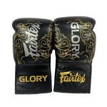 Fairtex Boxing Gloves Glory Lace Up Black gold