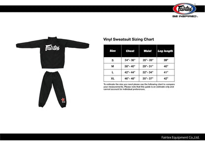 Combinaison de sauna en vinyle Fairtex VS2 Noir