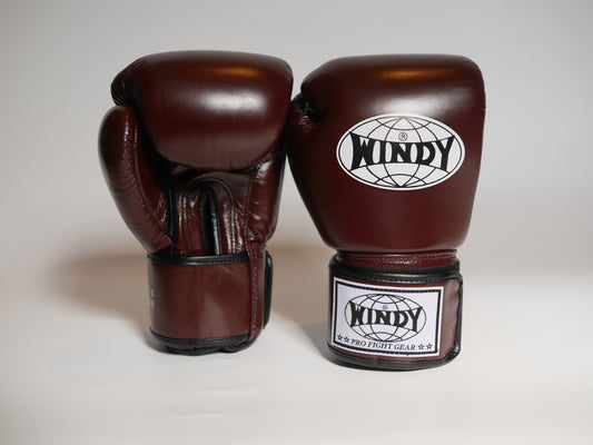 Windy Boxing Gloves Velcro Red Maroon