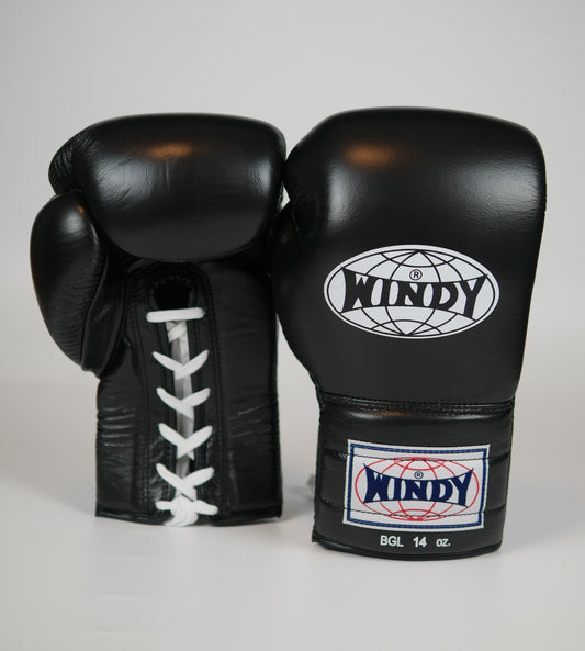 Windy Boxing Gloves Lace up Black
