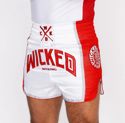 Wicked1 MUAY THAI SHORT BLOCK BLANC
