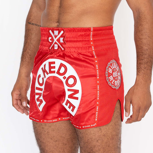 Wicked1 MUAY THAI SHORT HERDE ROUGE